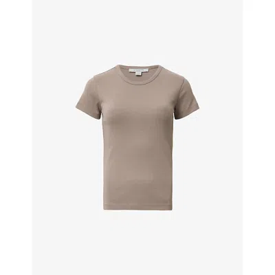 Allsaints Womens Pine Bark Brow Stevie Slim-fit Cotton-jersey T-shirt In Brown