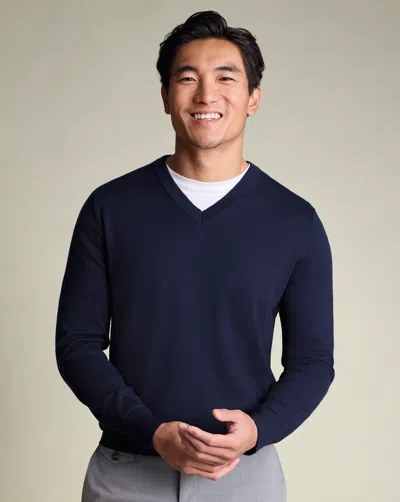 Charles Tyrwhitt Men's  Pure Merino V-neck Sweater