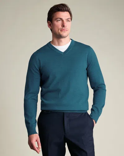 Charles Tyrwhitt Men's  Pure Merino V-neck Sweater