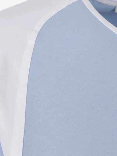 Wales Bonner Logo-embroidered Stretch Poplin-panelled Organic Cotton-jersey T-shirt