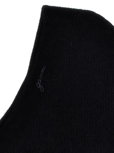 Ganni Women Black Stretch Wool Blend Hood In Black