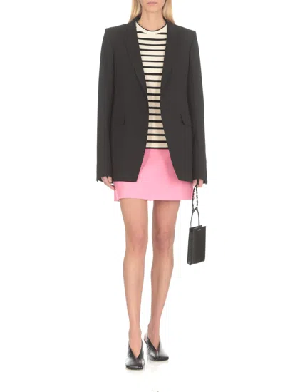 Jil Sander Fine Ribbed Off-white And Black Crew Neck Sweater In White