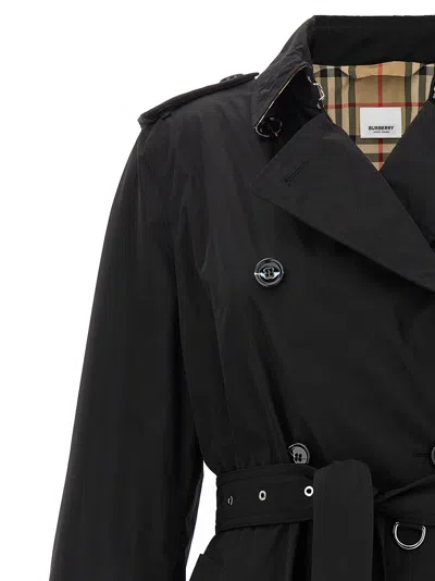Burberry Kensington Trench Jacket In Black