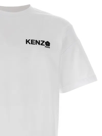Kenzo White Classic T-shirt With Contrasting Logo Print In Cotton In White