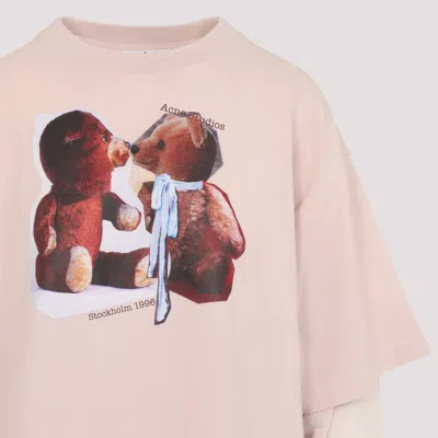 Acne Studios Distressed Crew Neck T-shirt With Mesh Sleeves