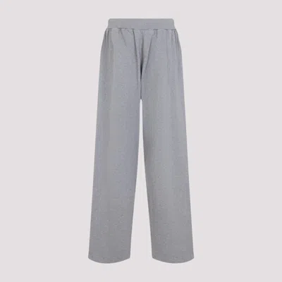 Balenciaga Wide Leg Cotton Jogging Trousers In Gray