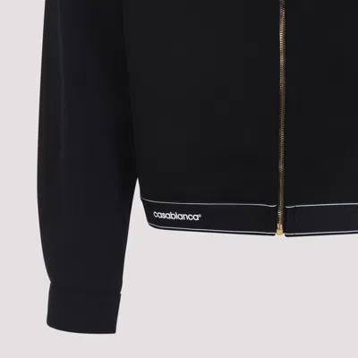 Casablanca Cropped Wool Jacket With Classic Collar In Black