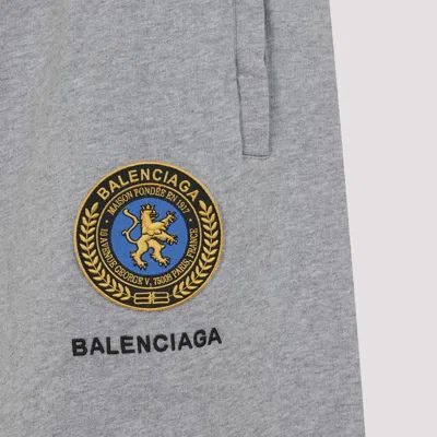 Balenciaga Wide Leg Cotton Jogging Trousers In Gray