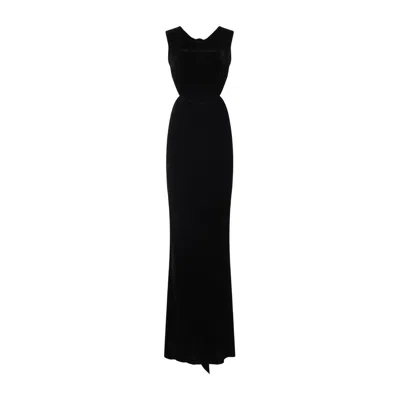 Rick Owens Black Evening Dress With Deep V-neckline And Cutout Detail In Black