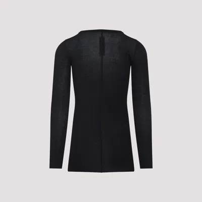 Rick Owens Long-sleeved Top With Subtle Back Closure In Black