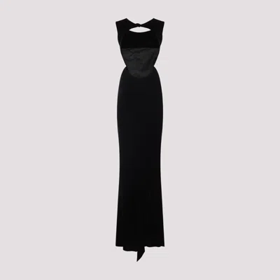 Rick Owens Black Evening Dress With Deep V-neckline And Cutout Detail In Black