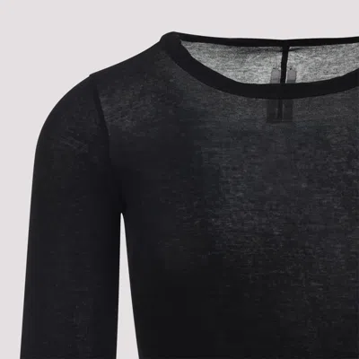 Rick Owens Long-sleeved Top With Subtle Back Closure In Black