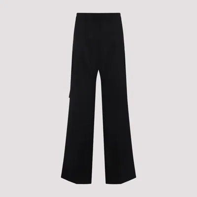 Rick Owens Wide-leg Trousers With High Waist And Utility Pockets In Black