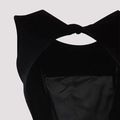 Rick Owens Black Evening Dress With Deep V-neckline And Cutout Detail In Black