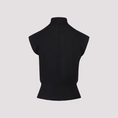 Rick Owens Short Sleeves Turtle Neck Top In Black