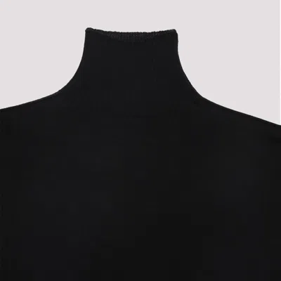 Rick Owens Short Sleeves Turtle Neck Top In Black