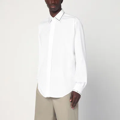 Alexander Mcqueen White Cotton Shirt With Studs In White