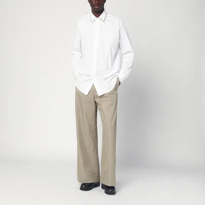 Alexander Mcqueen White Cotton Shirt With Studs In White