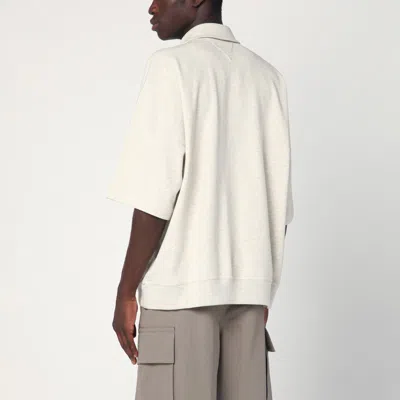 Bottega Veneta Polo In Cotone Sabbia Melangè  Uomo In Neutral