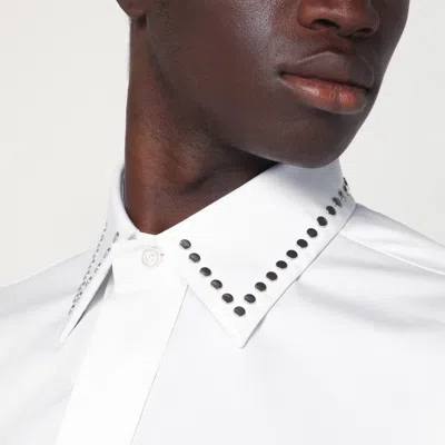 Alexander Mcqueen White Cotton Shirt With Studs In White