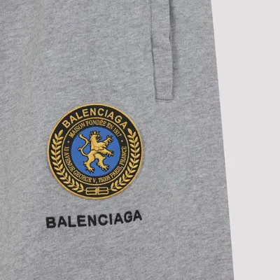 Balenciaga Wide Leg Cotton Jogging Trousers In Gray