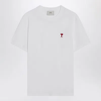 Ami Alexandre Mattiussi Ami Paris Ami Paris De Coeur Cotton T-shirt In White