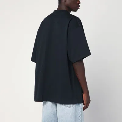 Balenciaga Faded Black Nano Bb Medium Fit T-shirt In Black