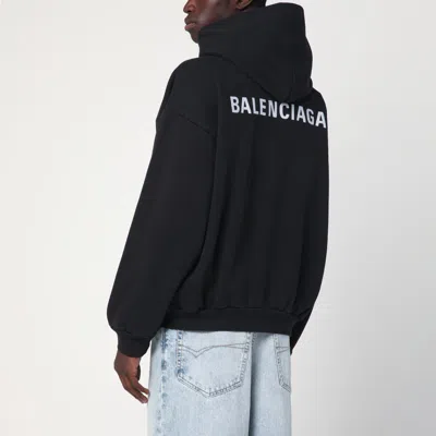 Balenciaga Relaxed-fit Cotton Hooded Sweatshirt With Design In Black