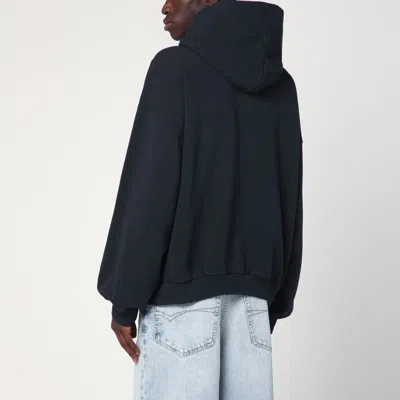 Balenciaga Black Hoodie With Fixed Hood And Logo Lettering On The Front In Cotton Man In Black