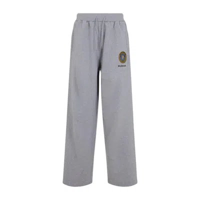 Balenciaga Wide Leg Cotton Jogging Trousers In Gray