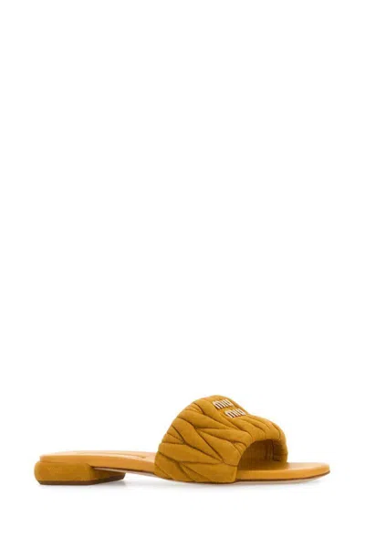 Miu Miu Sandals In Yellow