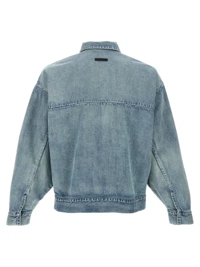 Fear Of God Denim Trucker Casual Jackets And Parka Blue