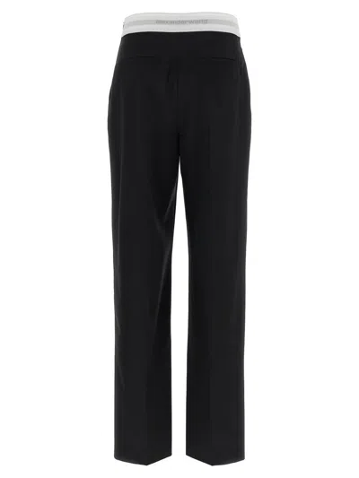 Alexander Wang High Waisted Pleated Pant With Logo Elastic Clothing In Black