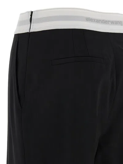 Alexander Wang High Waisted Pleated Pant With Logo Elastic Clothing In Black