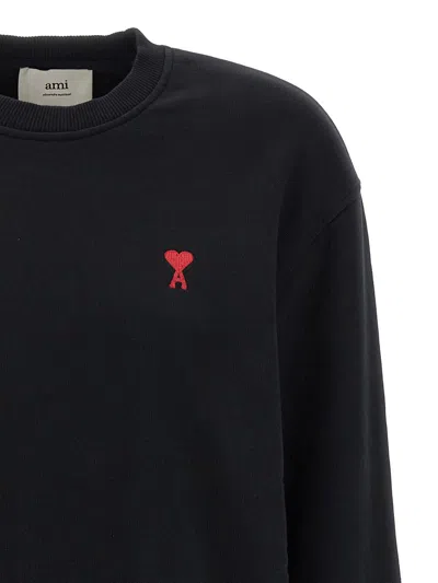 Ami Alexandre Mattiussi Ami Paris Ami De Coeur Crewneck Sweatshirt In Black