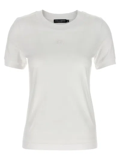 Dolce & Gabbana Logo Embroidery T-shirt In Brown