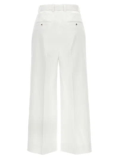 Dolce & Gabbana High Waist Cotton Pants In White