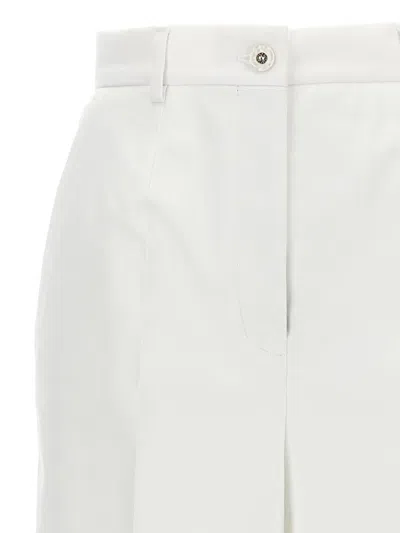 Dolce & Gabbana High Waist Cotton Pants In White