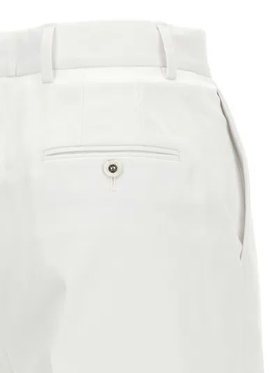 Dolce & Gabbana High Waist Cotton Pants In White