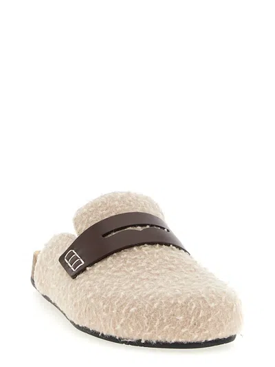 Jw Anderson J. W. Anderson 'felt Loafer' Mules In Neutral