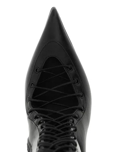 Le Silla Colette Knee Length Pointed Toe Stiletto Boots In Black