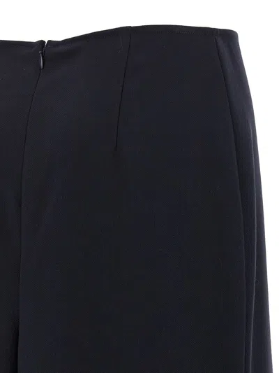 Victoria Beckham Navy Blue Kick Detail Skirt In Blue