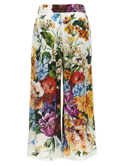 Dolce & Gabbana Multicolor Bouquet Pajama Pants In White