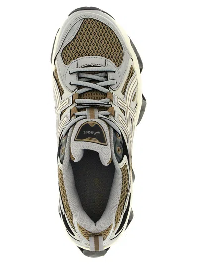 Asics Multicolour Synthetic Leather Sneakers In Gold