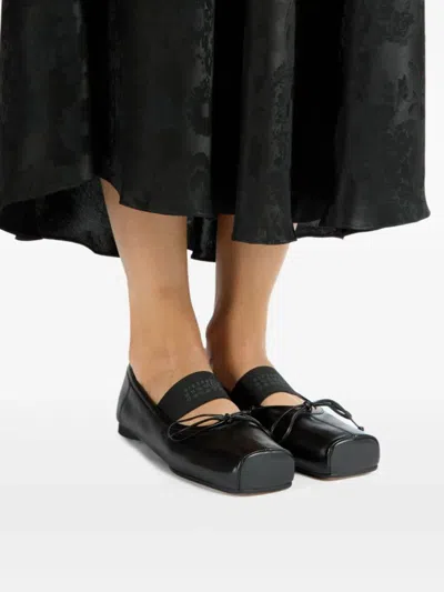 Mm6 Maison Margiela Mm6 By Maison Margiela Black Ballet Flats With Elastic Band In Black