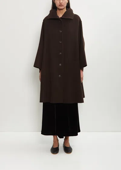 Dušan Double Face Wool Hooded Coat In Brown