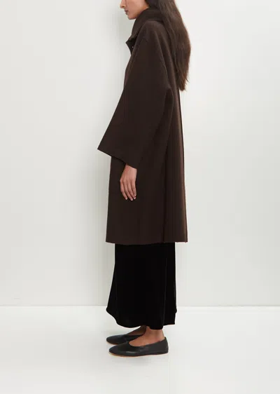Dušan Double Face Wool Hooded Coat In Brown