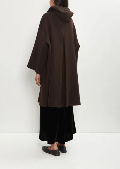 Dušan Double Face Wool Hooded Coat In Brown