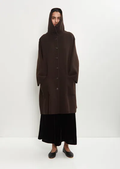 Dušan Double Face Wool Hooded Coat In Brown