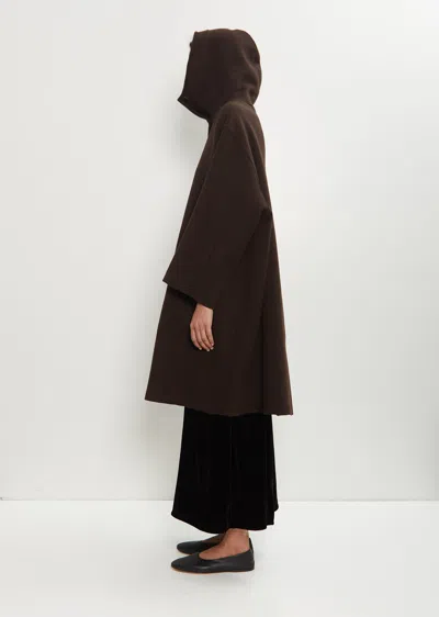 Dušan Double Face Wool Hooded Coat In Brown